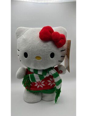 Hello Kitty Holiday Waddler Plush Toy With Jingle Bells Sound & Scarf 2024 Sanri